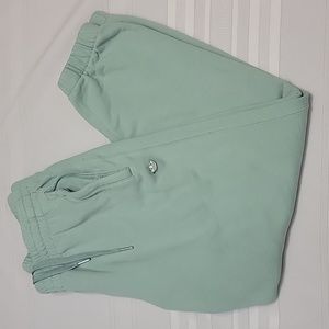 Adidas Joggers Mint Green Size Medium Zipper Side Pockets Cotton Heavyweight EUC